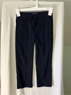 Abercrombie Kids Navy Drawstring Joggers with Crease Front size 5/6